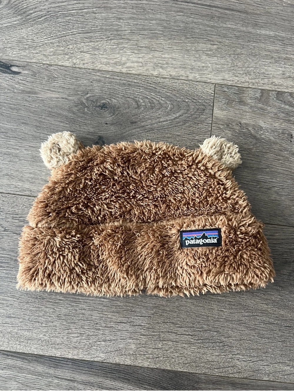 Patagonia Kids Fuzzy Bear Ear Beanie in Brown